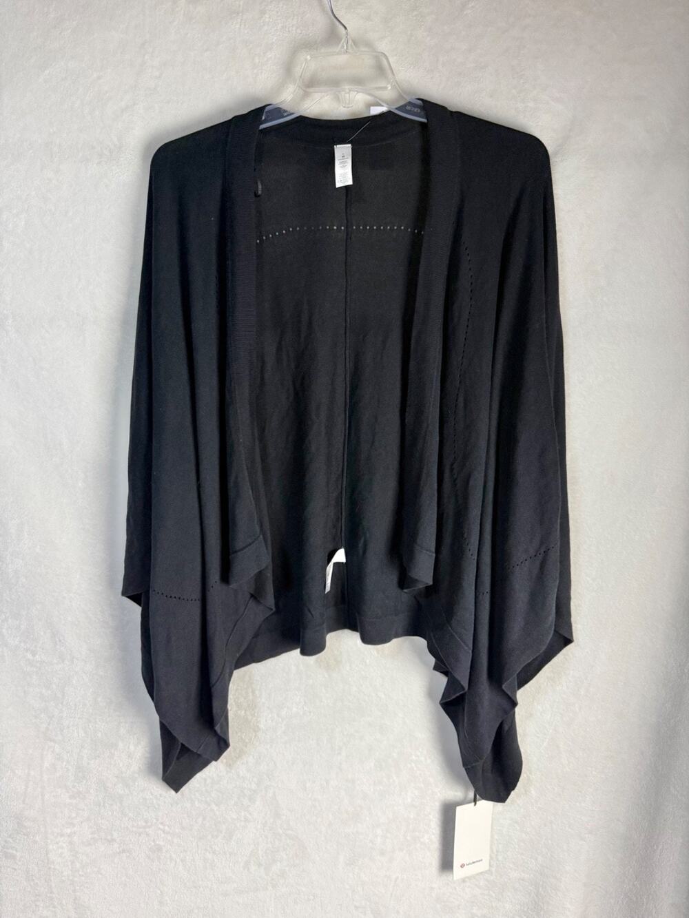 Lululemon Open Mind Wrap Black Sweater Silk Blend One Size *NWT